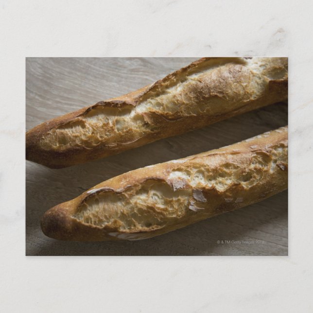 Carte Postale baguettes françaises, pain français, gros plan (Devant)