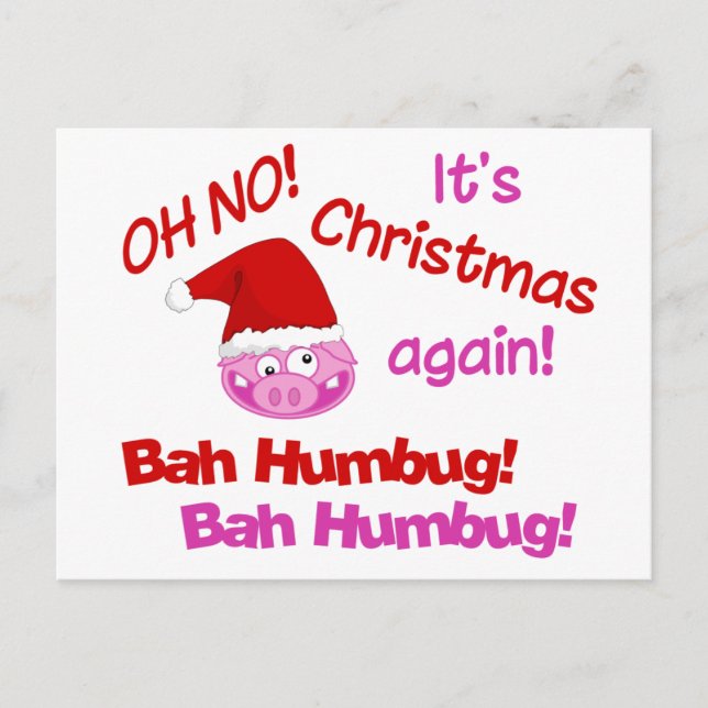 Carte postale BAH HUMBUG Pig (Devant)
