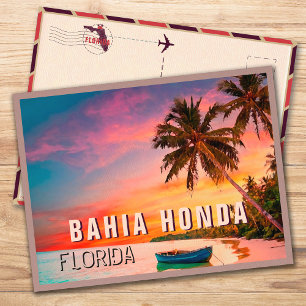 Carte Postale Bahia Honda Key Florida Tropical Palm Tree 1950