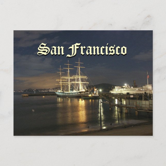 Carte Postale Baie de San Francisco la nuit (Devant)