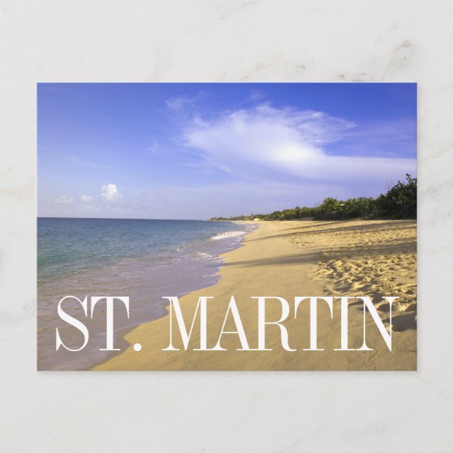 Carte Postale Baie Longue Long Bay Beach, St-Martin | Anniversai (Devant)