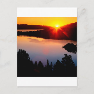 Carte Postale Baie verte le lac Tahoe de coucher du soleil