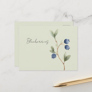 Carte Postale Baies Bleues Vertes Fruit  