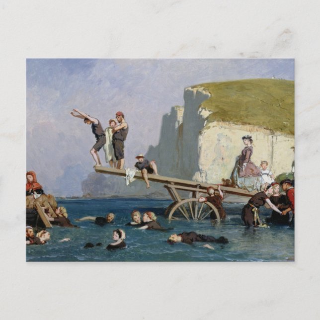 Carte Postale Baignade à Etretat (Devant)