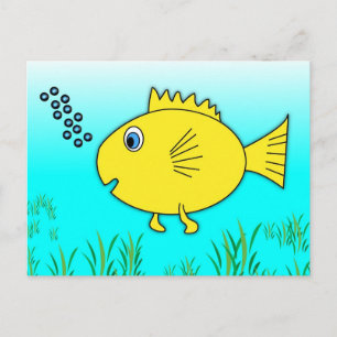 Carte Postale Baignade Poisson d'or Blowbulles