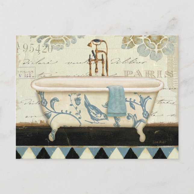 Carte Postale Baignoire vintage (Devant)