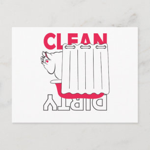 Carte Postale bain de porc - propre ou sale