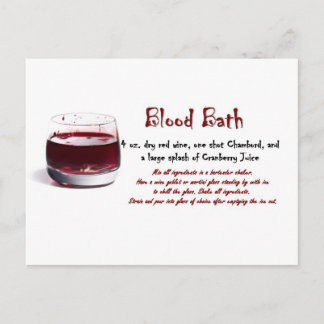 Carte Postale Bain de sang recette boisson