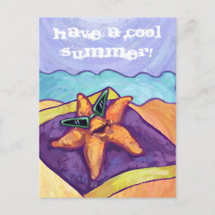 Carte Postale Bain de soleil Starfish