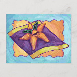 Carte Postale Bain de soleil Starfish