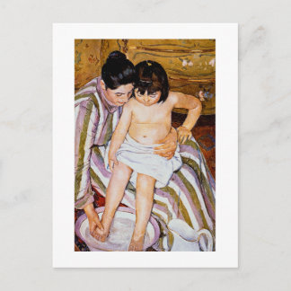 Carte Postale Bain d'enfant par Mary Cassatt mère fille art