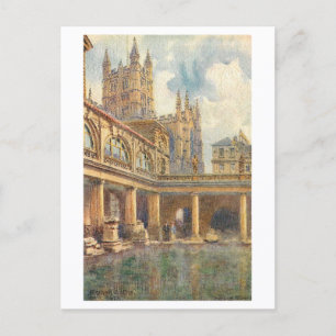 Carte Postale Bains Romains Anciens, Bath, Angleterre