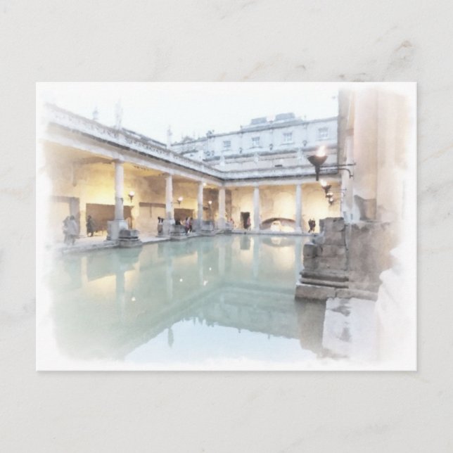 Carte Postale Bains Romains, Bain (Devant)