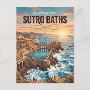 Carte Postale Bains Sutro Californie
