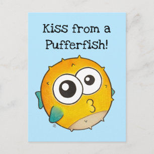 Carte Postale Baiser d'un poisson-poissonnette, mignonne poisson