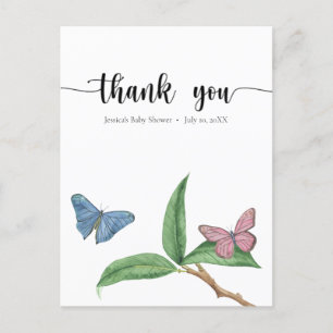 Carte Postale Baisers de papillon Merci