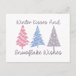 Carte Postale Baisers d'hiver et wis de flocon