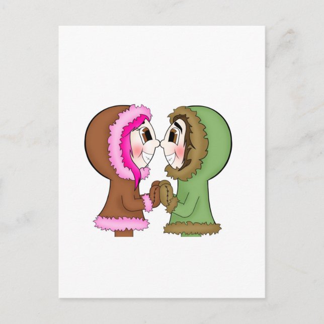 Carte Postale baisers esquimaux (Devant)