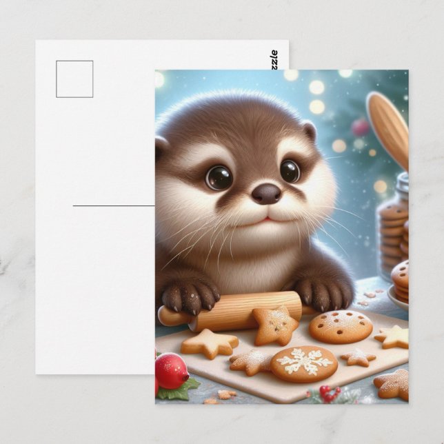 Carte Postale Baking de Noël de Otter (Devant / Derrière)