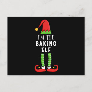 Carte Postale Baking Elf Noël jumelé cadeau de famille