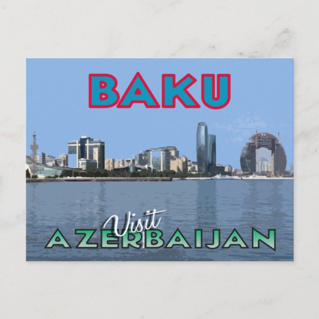Carte Postale Bakou, Visit Azerbaijan Postcard (Devant)