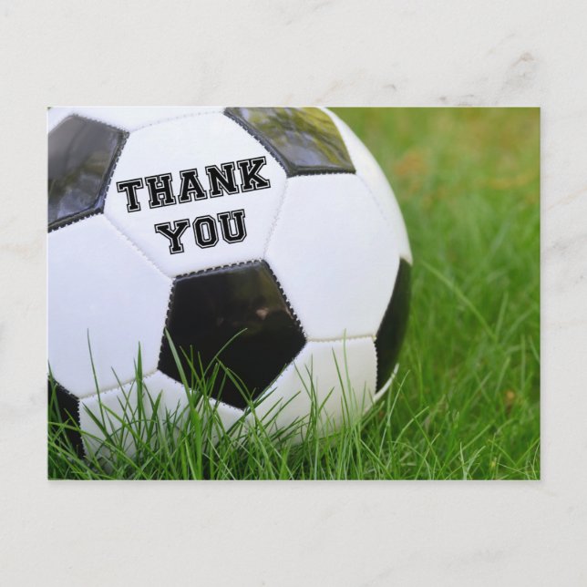 Carte Postale Bal de soccer classique Merci (Devant)