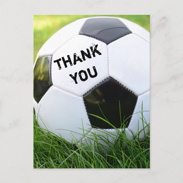Carte Postale Bal de soccer classique Merci (Devant)