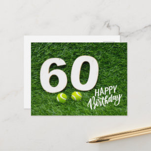 Carte Postale Bal de tennis avec Joyeux 60e anniversaire