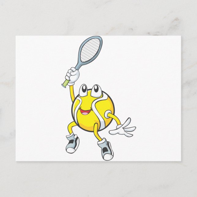 Carte Postale Bal de Tennis cool tenant Racquet (Devant)