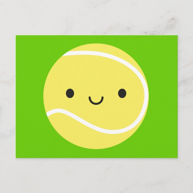 Carte Postale Bal de tennis de Kawaii (Devant)