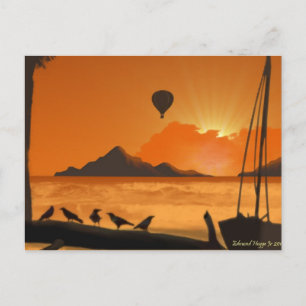 Carte Postale Balade au coucher du soleil