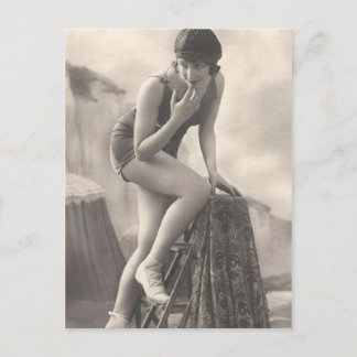 Carte Postale Balade vintage Beauté Flapper Portraits de filles