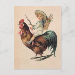 Carte Postale Balade vintage sur le coq