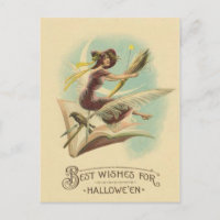 Balai de sorcière croissant de lune livre corbeau