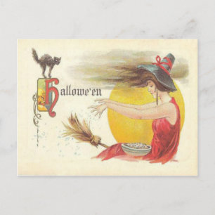 Carte Postale Balai de Sorcière Magique