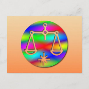 Carte Postale Balance arc-en-ciel Panneau étoile Zodiac