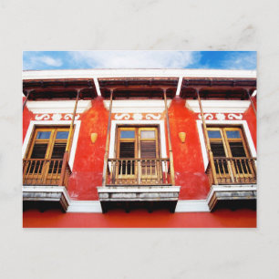 Carte Postale Balcon coloré fenêtres de San Juan, Porto Rico