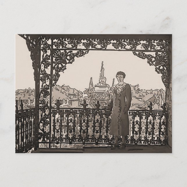 Carte Postale Balcon en dentelle du quartier français (Devant)