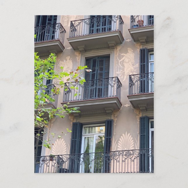 Carte postale Balcons de Barcelone (Devant)