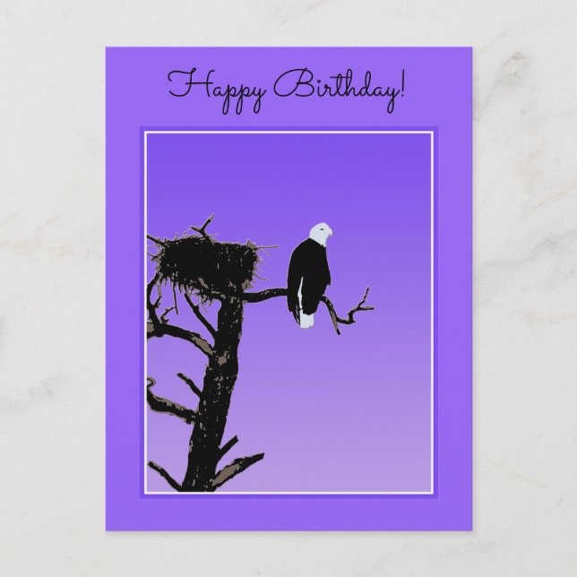 Carte Postale Bald Eagle at Sunset - Art original de la faune (Devant)