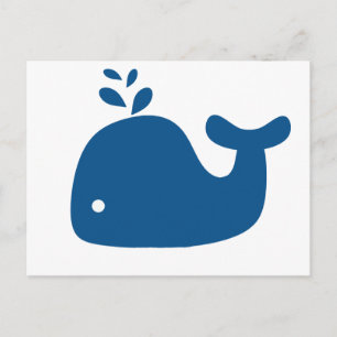 Carte Postale Baleine à silhouette bleu marine