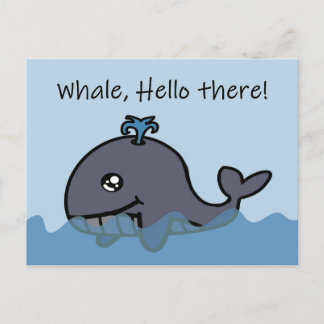 Carte Postale Baleine, bonjour là post-croisement