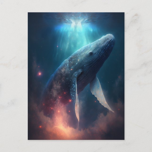 Carte Postale Baleine Dans Le Ciel L'Art Imaginaire (Devant)