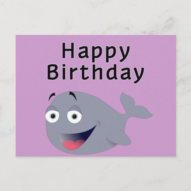 Carte Postale Baleine d'un temps - Joyeux anniversaire (Devant)