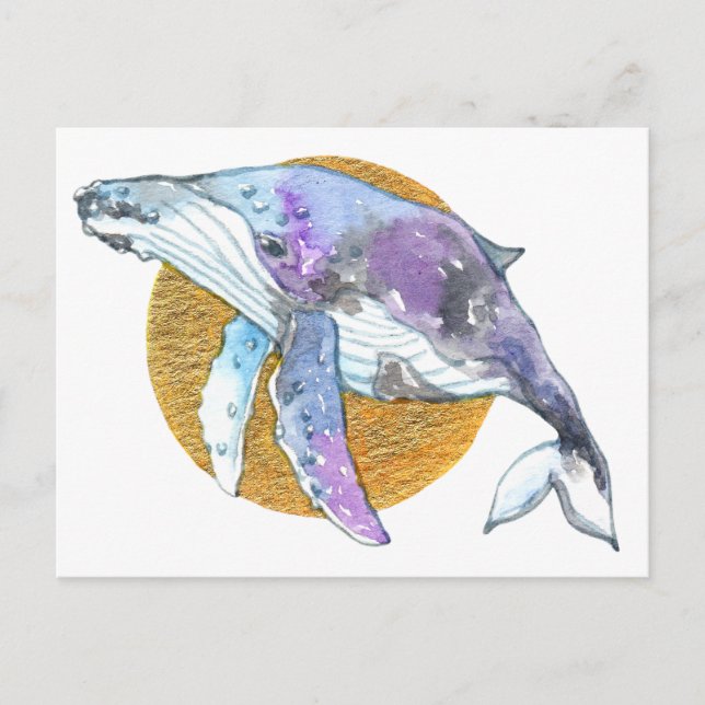 Carte Postale Baleine Fly (Devant)