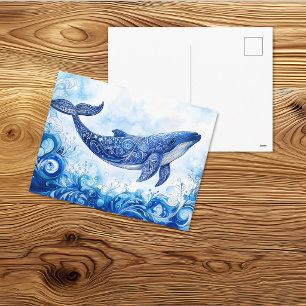 Carte Postale Baleine Tribale Esprit de l'Océan