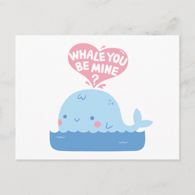 Carte Postale Baleine Tu Es À Moi Aimer Confession (Devant)