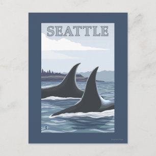 Carte Postale Baleines #1 - Seattle, Washington d'orque