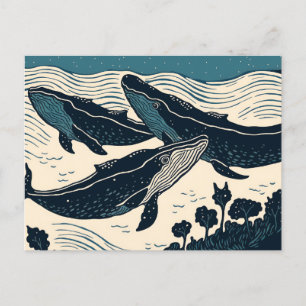 Carte Postale Baleines Mer Océan Nouvelle-Écosse Voyage Camping