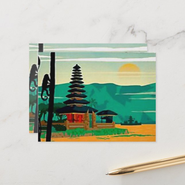 Carte postale Bali (Devant/Arrière en situation)